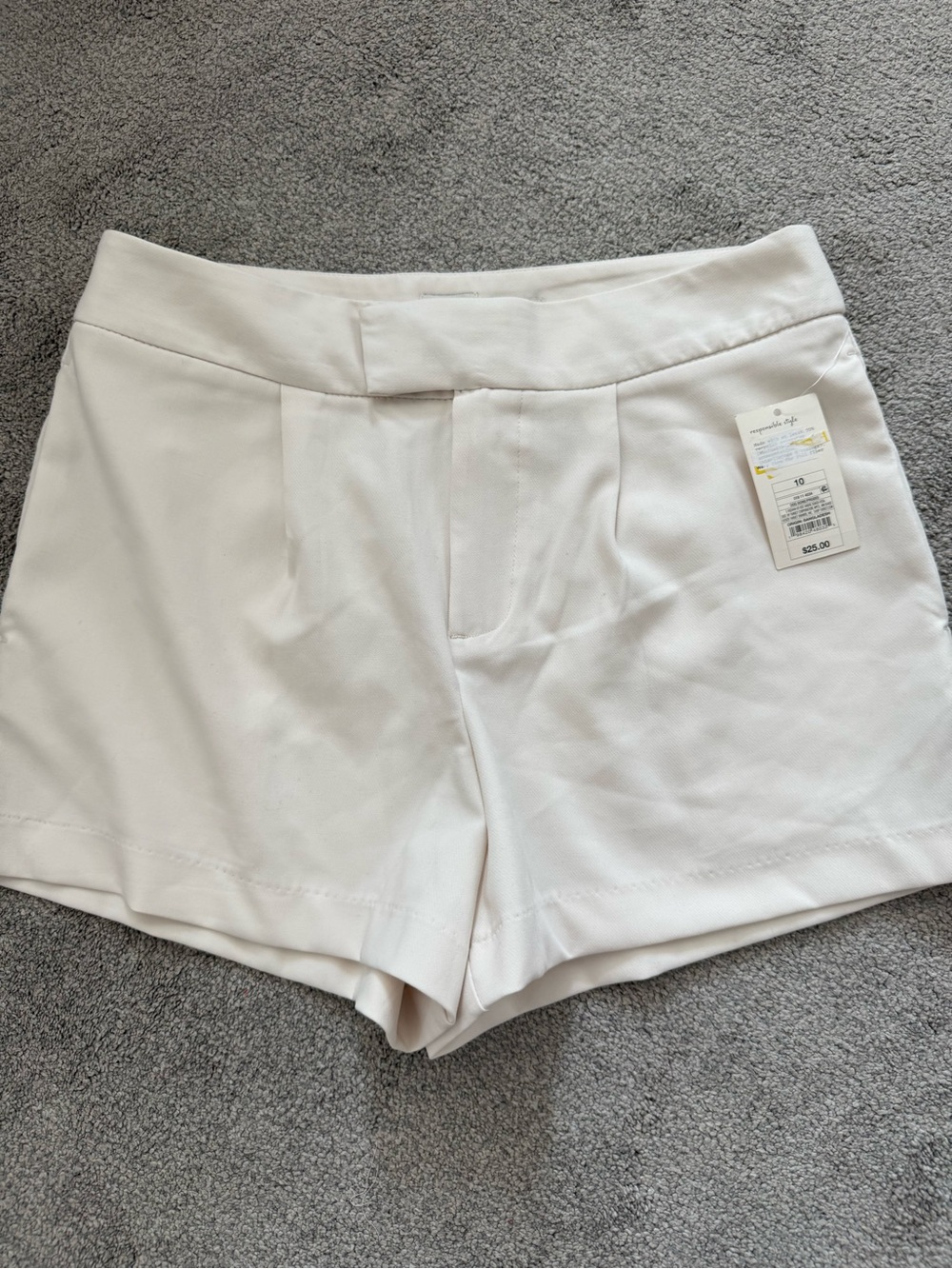 a new day Off White High-Waist Pleated Tailored Shorts